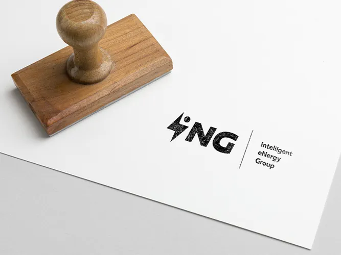 Logo-Stempel der ING auf Papier